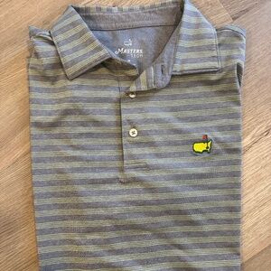 Masters Tech Men’s Polo - Gray Stripes
